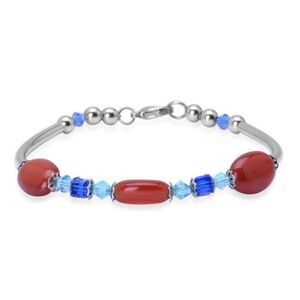 4 For $20 Carnelian Bracelet Blue Glass